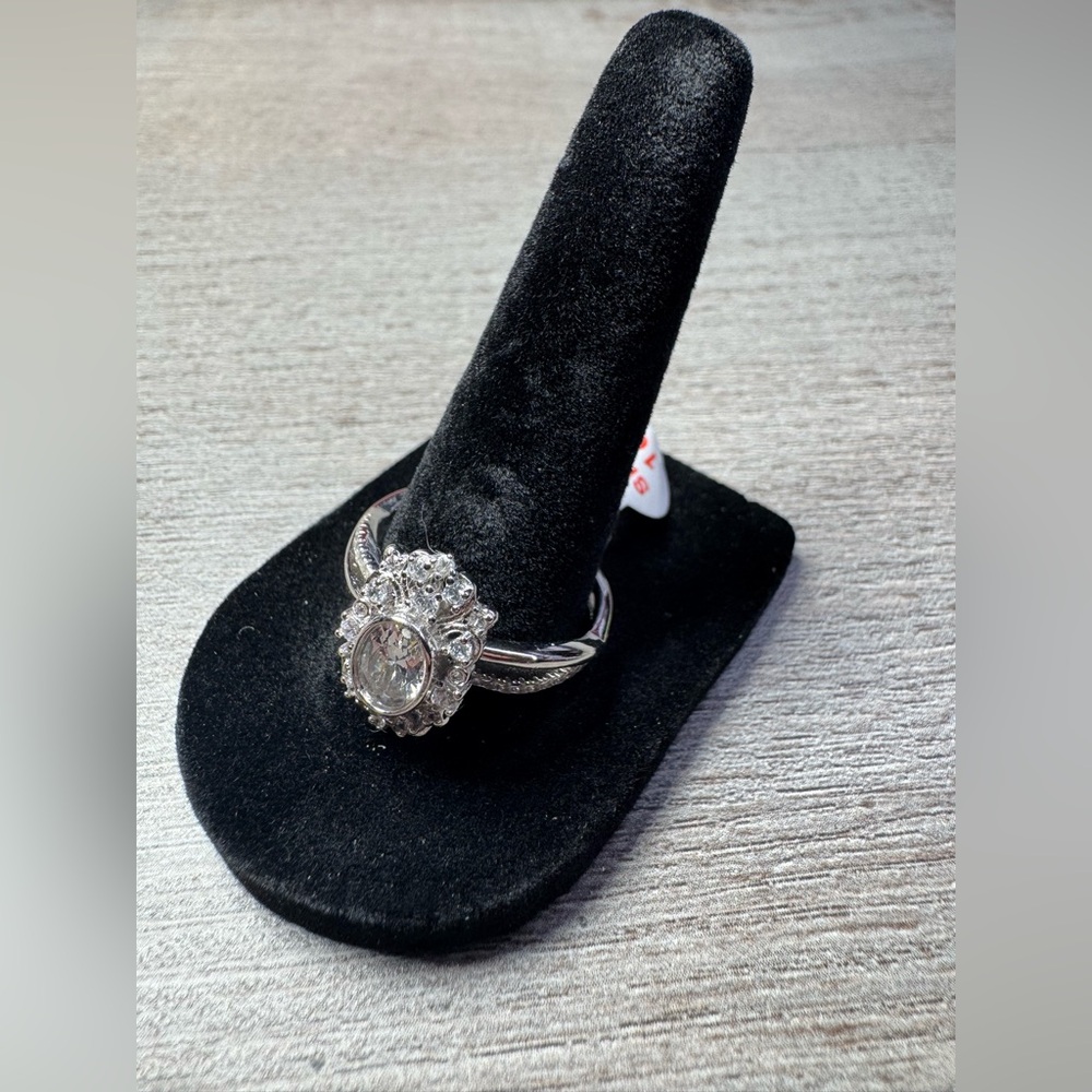 NEW BP Sterling Club Diamond Cubic Zirconia Size 10 Ring